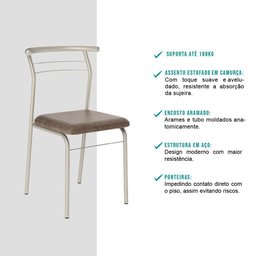 Conjunto Sala de Jantar Leme com Mesa e 4 Cadeiras 2999 Carraro - 5