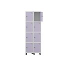 Ver imagem 3 de Armário Locker Guarda-Roupa 8 Portas Aço Grp 502/8 Rosa/Branco/Lilás