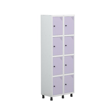 Armário Locker Guarda-Roupa 8 Portas Aço Grp 502/8 Rosa/Branco/Lilás