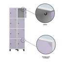 Ver mais imagens de Armário Locker Guarda-Roupa 8 Portas Aço Grp 502/8 Rosa/Branco/Lilás