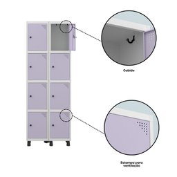 Armário Locker Guarda-roupa 8 Portas Aço Grp 502/8 - 8