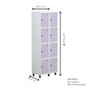 Ver imagem 5 de Armário Locker Guarda-Roupa 8 Portas Aço Grp 502/8 Rosa/Branco/Lilás