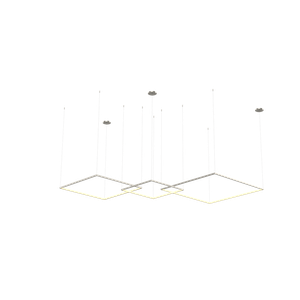 Lustre Pendente de Led Bleisi 3 Aros Quadrados 84W - 80x60x40cm