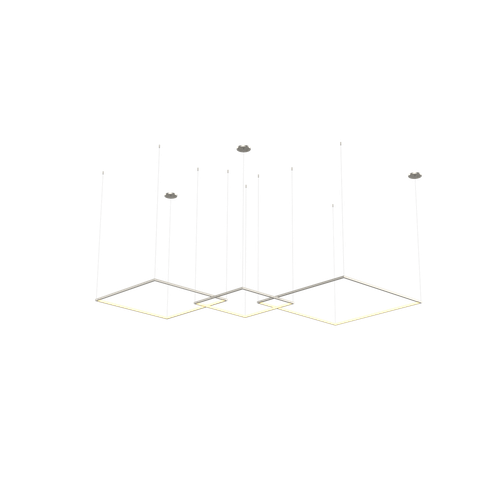 Lustre Pendente de Led Bleisi 3 Aros Quadrados 84W - 80x60x40cm