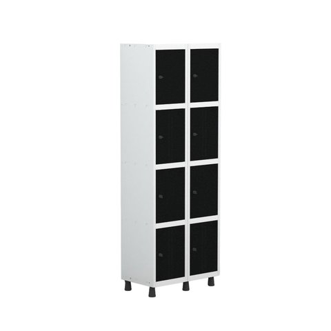 Armário Locker Guarda-Roupa 8 Portas Aço Grp 502/8 Preto/Branco