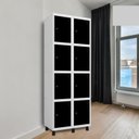 Ver imagem 4 de Armário Locker Guarda-Roupa 8 Portas Aço Grp 502/8 Preto/Branco