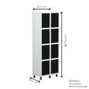 Ver imagem 5 de Armário Locker Guarda-Roupa 8 Portas Aço Grp 502/8 Preto/Branco