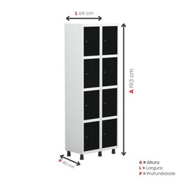Armário Locker Guarda-roupa 8 Portas Aço Grp 502/8 - 5