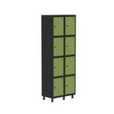Ver imagem 1 de Armário Locker Guarda-Roupa 8 Portas Aço Grp 502/8 Cinza/Preto/Verde Miró