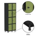 Ver imagem 7 de Armário Locker Guarda-Roupa 8 Portas Aço Grp 502/8 Cinza/Preto/Verde Miró