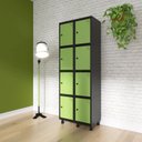 Ver imagem 4 de Armário Locker Guarda-Roupa 8 Portas Aço Grp 502/8 Cinza/Preto/Verde Miró