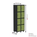 Ver imagem 5 de Armário Locker Guarda-Roupa 8 Portas Aço Grp 502/8 Cinza/Preto/Verde Miró