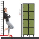 Ver imagem 6 de Armário Locker Guarda-Roupa 8 Portas Aço Grp 502/8 Cinza/Preto/Verde Miró