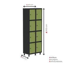 Armário Locker Guarda-roupa 8 Portas Aço Grp 502/8 - 5