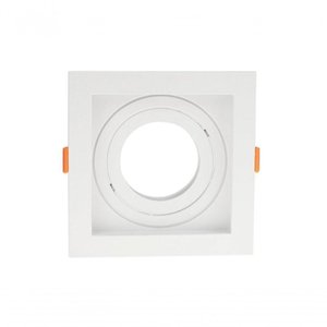 Spot Recuado de Embutir Quadrado Móvel Par 20 Branco Taschibra