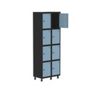Ver imagem 3 de Armário Locker Guarda-Roupa 8 Portas Aço Grp 502/8 Azul/Preto/Dali