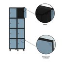 Ver mais imagens de Armário Locker Guarda-Roupa 8 Portas Aço Grp 502/8 Azul/Preto/Dali
