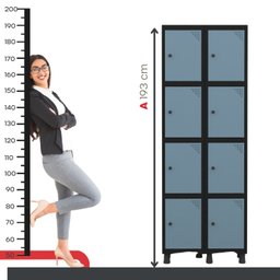 Armário Locker Guarda-roupa 8 Portas Aço Grp 502/8 - 6