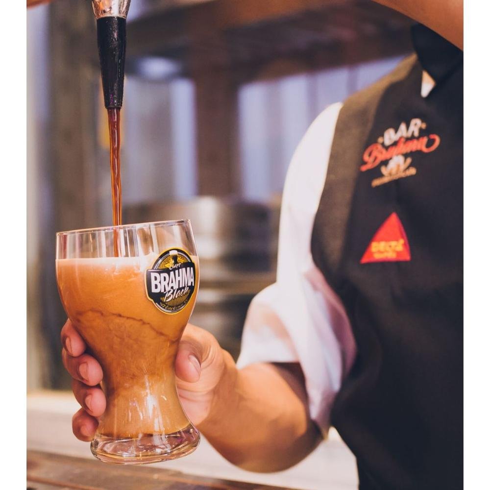Kit 2 Copo Chopp Brahma Black Oficial Bar e Restaurante 430ml Vidro Resistente com Logo Cerveja - 6