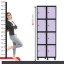 Ver imagem 6 de Armário Locker Guarda-Roupa 8 Portas Aço Grp 502/8 Preto/Lilas