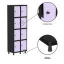 Ver imagem 7 de Armário Locker Guarda-Roupa 8 Portas Aço Grp 502/8 Preto/Lilas