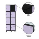 Ver mais imagens de Armário Locker Guarda-Roupa 8 Portas Aço Grp 502/8 Preto/Lilas