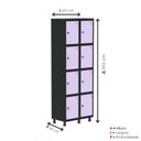Ver imagem 5 de Armário Locker Guarda-Roupa 8 Portas Aço Grp 502/8 Preto/Lilas