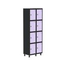 Ver imagem 3 de Armário Locker Guarda-Roupa 8 Portas Aço Grp 502/8 Preto/Lilas