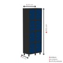 Ver imagem 5 de Armário Locker Guarda-Roupa 8 Portas Aço Grp 502/8 Azul/Preto/Delrei