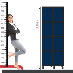 Armário Locker Guarda-roupa 8 Portas Aço Grp 502/8 - 6