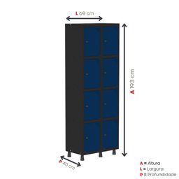 Armário Locker Guarda-roupa 8 Portas Aço Grp 502/8 - 5