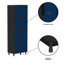 Ver imagem 7 de Armário Locker Guarda-Roupa 8 Portas Aço Grp 502/8 Azul/Preto/Delrei