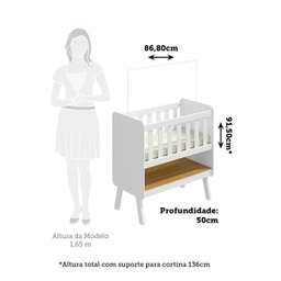 Mini Berço 3 em 1 com Colchão Ada Retrô 100% Mdf Espresso Móveis - 3