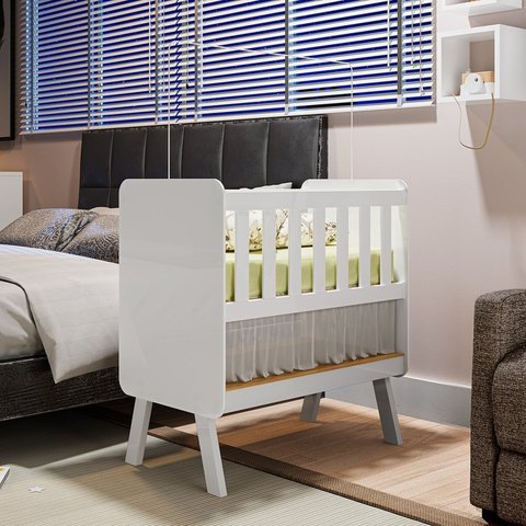 Mini Berço 3 em 1 com Colchão Ada Retrô 100% Mdf Espresso Móveis