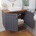 Ver imagem 2 de Gabinete de Banheiro Alure com Cuba 60cm Titanium/freijo - Mgm
