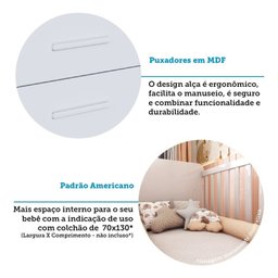 Berço Multifuncional 4 em 1 com 3 Gavetas Yan 100% Mdf Espresso Móveis - 9