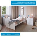 Ver imagem 7 de Berço Multifuncional 4 em 1 com 3 Gavetas Yan 100% Mdf Espresso Móveis