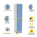 Ver imagem 3 de ROUPEIRO DE AÇO 1M 02 PORTAS PITÃO PANDIN - CINZA/AZUL DALÍ GRP 501/2 DI