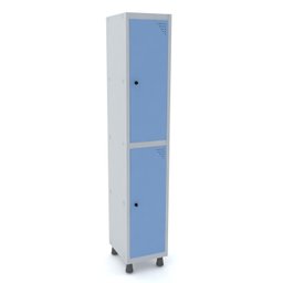 ROUPEIRO DE AÇO 1M 02 PORTAS PITÃO PANDIN - CINZA/AZUL DALÍ GRP 501/2 DI - 1