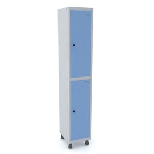 ROUPEIRO DE AÇO 1M 02 PORTAS PITÃO PANDIN - CINZA/AZUL DALÍ GRP 501/2 DI
