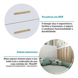 Berço Multifuncional 4 em 1 com 3 Gavetas Yan 100% Mdf Espresso Móveis - 9