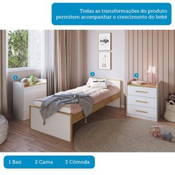 Berço Multifuncional 4 em 1 com 3 Gavetas Yan 100% Mdf Espresso Móveis - 7