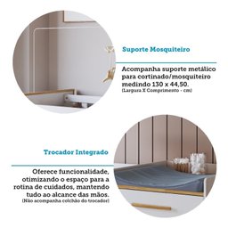 Berço Multifuncional 4 em 1 com 3 Gavetas Yan 100% Mdf Espresso Móveis - 10