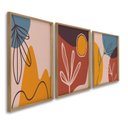 Ver imagem 1 de Quadro Decorativo Composição 3 Telas de Parede para Sala Quarto Escritório 60cm X 90cm Sem Vidro