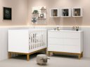 Ver imagem 1 de Jogo de Quarto para Bebê Classic New Branco Fosco com Madeira - MoveisAqui