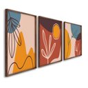 Ver imagem 1 de Quadro Decorativo Composição 3 Telas de Parede para Sala Quarto Escritório 60cm X 90cm Sem Vidro