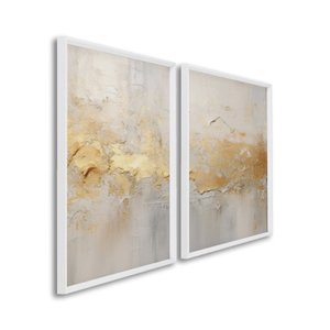 Quadro Decorativo Modelo Rústico com 2 Telas de Parede para Sala Quarto Escritório 60cm X 90cm Sem Vidro