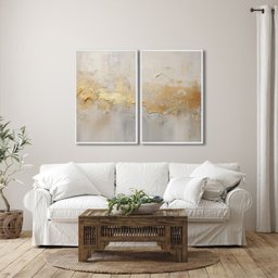 Quadro Decorativo Modelo Rústico com 2 Telas de Parede para Sala Quarto Escritório 60cm X 90cm Sem Vidro - 2