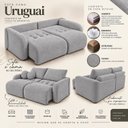 Ver mais imagens de Sofá Cama Casal Retrátil e Reclinável 4 Lugares Aço Uruguai 236cm