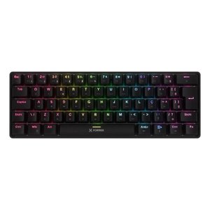 Teclado Mecânico Gamer sem Fio Fortrek Gravity Air - Abnt2 - 2.4ghz - Rgb - Switch Brown - Preto